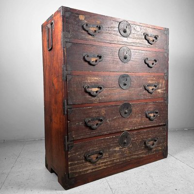 Japanese Traditional Kimono Tansu Chest of Drawers, 1890s-DWL-1786394