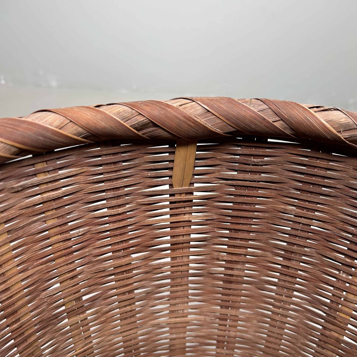 Japanese Traditional Okimono Kago Storage Basket in Bamboo, 1940s