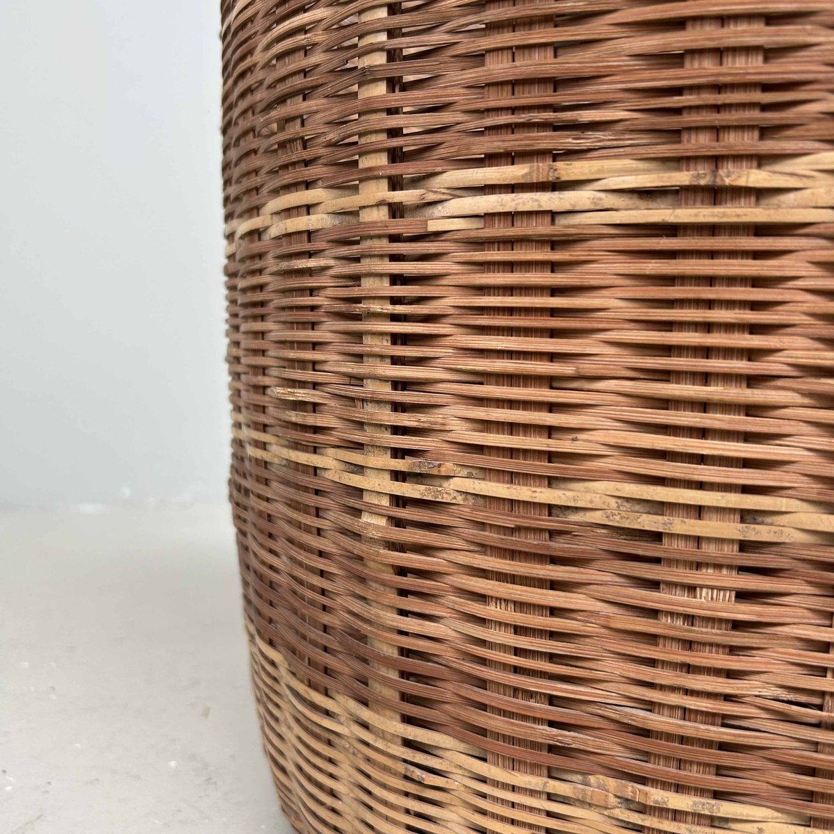 Japanese Traditional Okimono Kago Storage Basket in Bamboo, 1940s