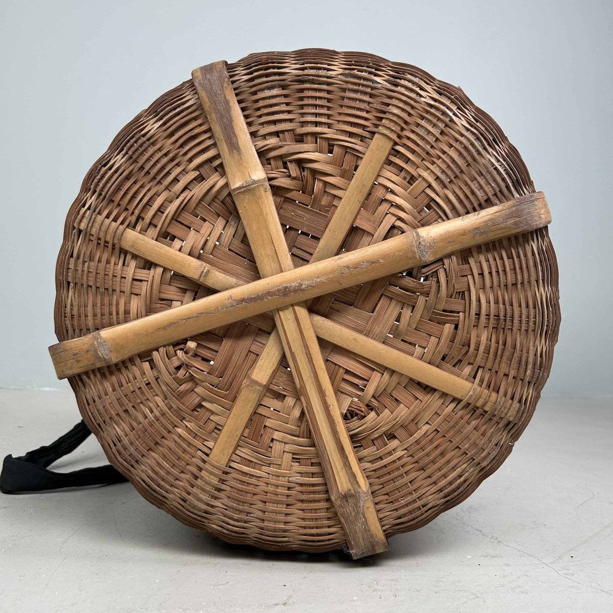 Japanese Traditional Okimono Kago Storage Basket in Bamboo, 1940s