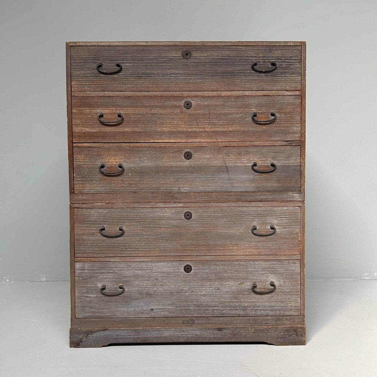 Japanese Two-Piece Kimono Paulownia Tansu Chest of Drawers, 1960s