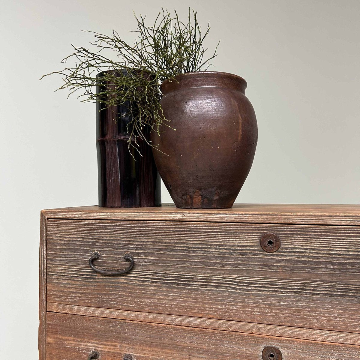 Japanese Two-Piece Kimono Paulownia Tansu Chest of Drawers, 1960s