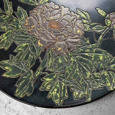 Japanese Urushi-Suri Lacquer Bowl with Floral Design, 1940s-DWL-1786922