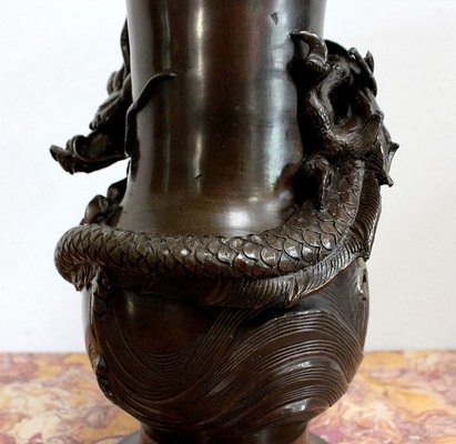 Japanese Vases in Patinated Bronze, 1900s, Set of 2-RVK-1004451