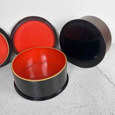 Japanese War Lacquerware Chabitsu Set, 1960s, Set of 4-DWL-1761665