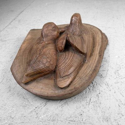 Japanese Waterfowl in Carved Wood, 1940s-DWL-1761025