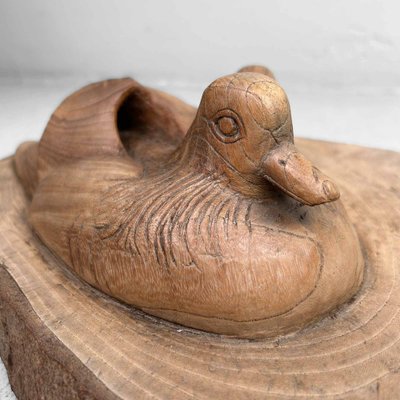 Japanese Waterfowl in Carved Wood, 1940s-DWL-1761025