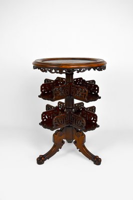 Japonaiserie Bookcase Pedestal Table Attributed to Gabriel Viardot, 1880s-XNH-1166240