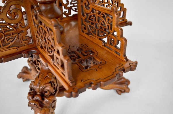 Japonaiserie Pedestal Table with Shelves Attributed to Gabriel Viardot, 1880s-XNH-1022792