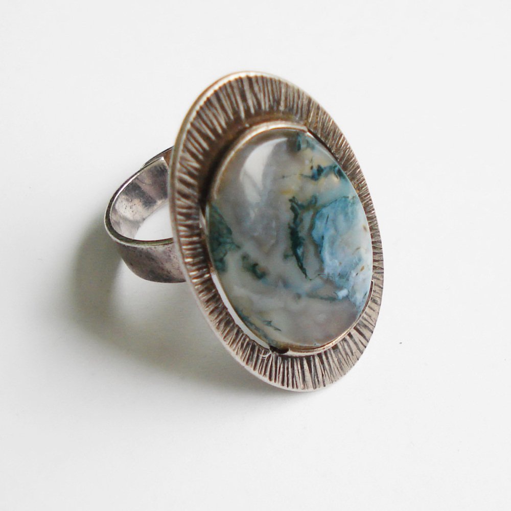 Jasper and Silver Ring by Kupittaan Kulta, Finland