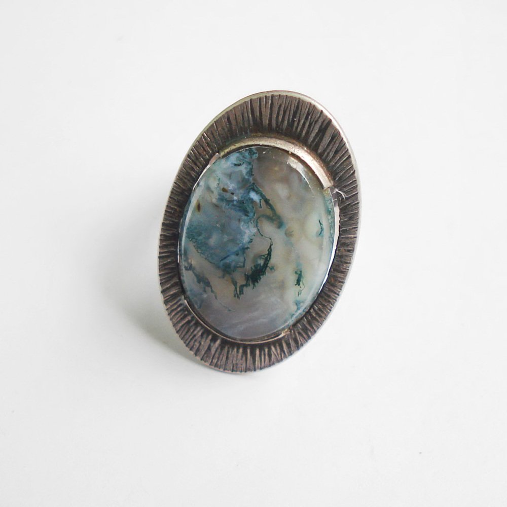 Jasper and Silver Ring by Kupittaan Kulta, Finland