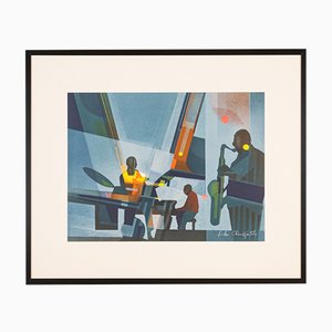 Jazz at Night, Screen Print on Thick Paper, Framed-GPP-1066592