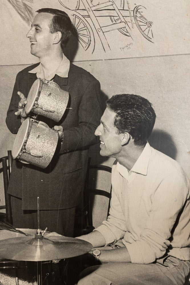 Jazz Band, Black & White Photograph on Wooden Board, 1940s