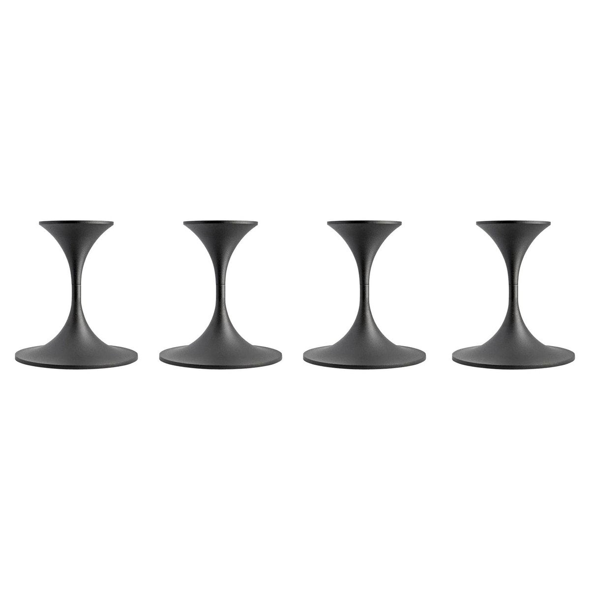 Jazz Candleholders in Steel with Black Powder Coating by Max Brüel, Set of 4