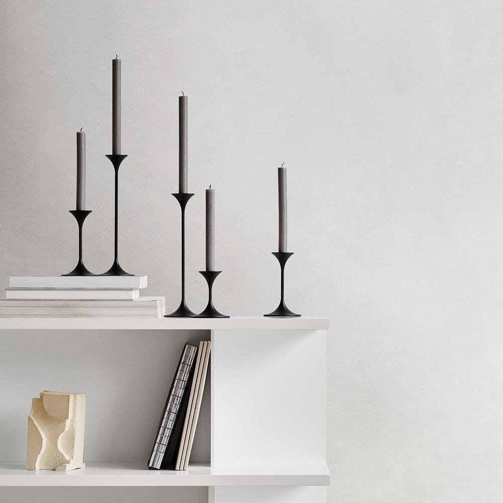 Jazz Candleholders in Steel with Black Powder Coating by Max Brüel, Set of 4