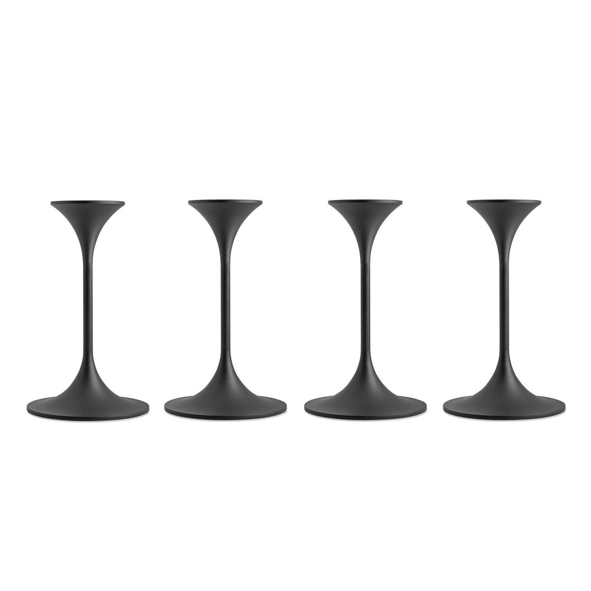 Jazz Candleholders in Steel with Black Powder Coating by Max Brüel, Set of 4