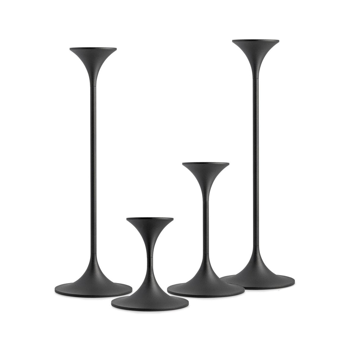 Jazz Candleholders in Steel with Black Powder Coating by Max Brüel, Set of 4