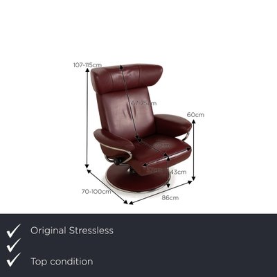 Jazz Leather Armchair in Wine Red from Stressless-RQW-2036306