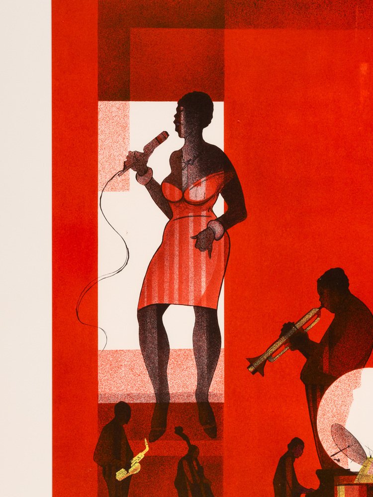 Jazz Singer, Screen Print on Thick Paper