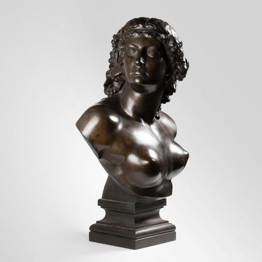 Jean-Baptiste Auguste Clesinger, Patinated Bronze Bust of Arianne, 19th Century, Bronze