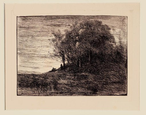 Jean-Baptiste-Camille Corot, Landscape, Etching, 19th Century-ZCI-871145