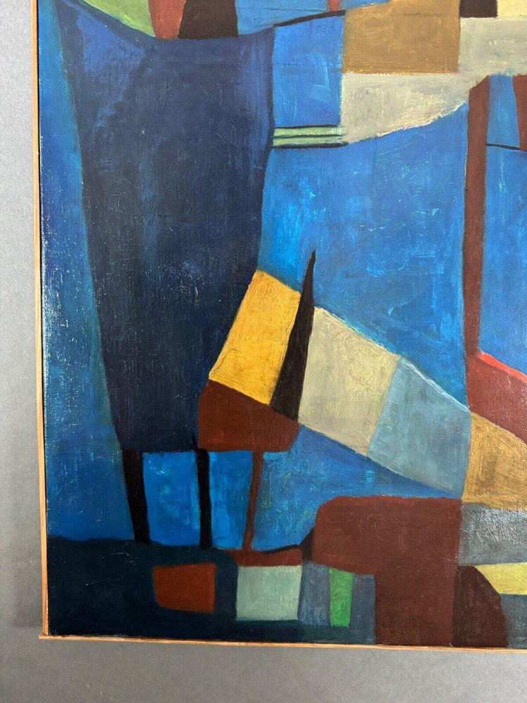 Jean Billecocq, Geometric Abstract Composition, 20th Century, Oil on Canvas