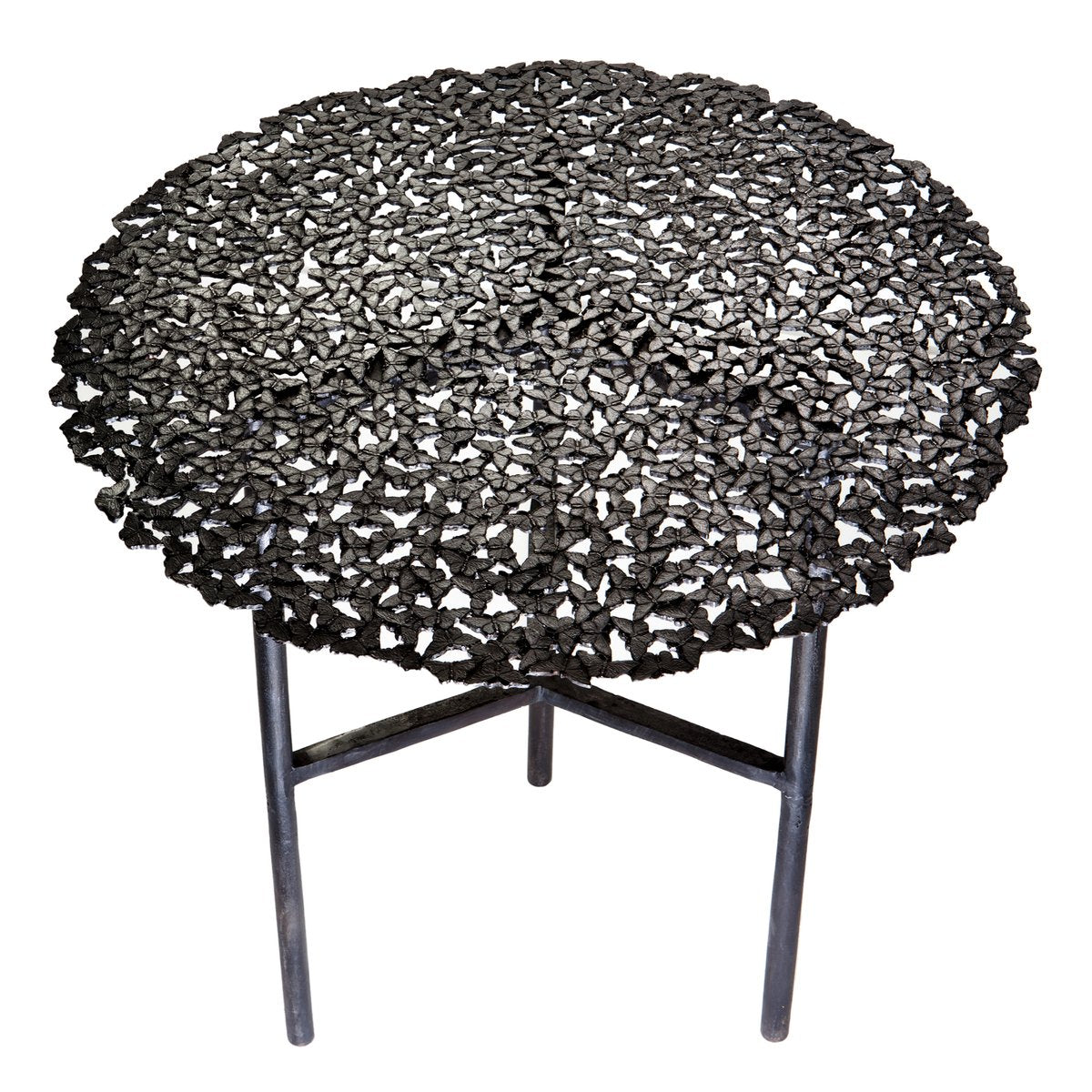 Jean Cast Butterfly Indoor or Outdoor Side Table in Blackened Brass by Fred & Juul