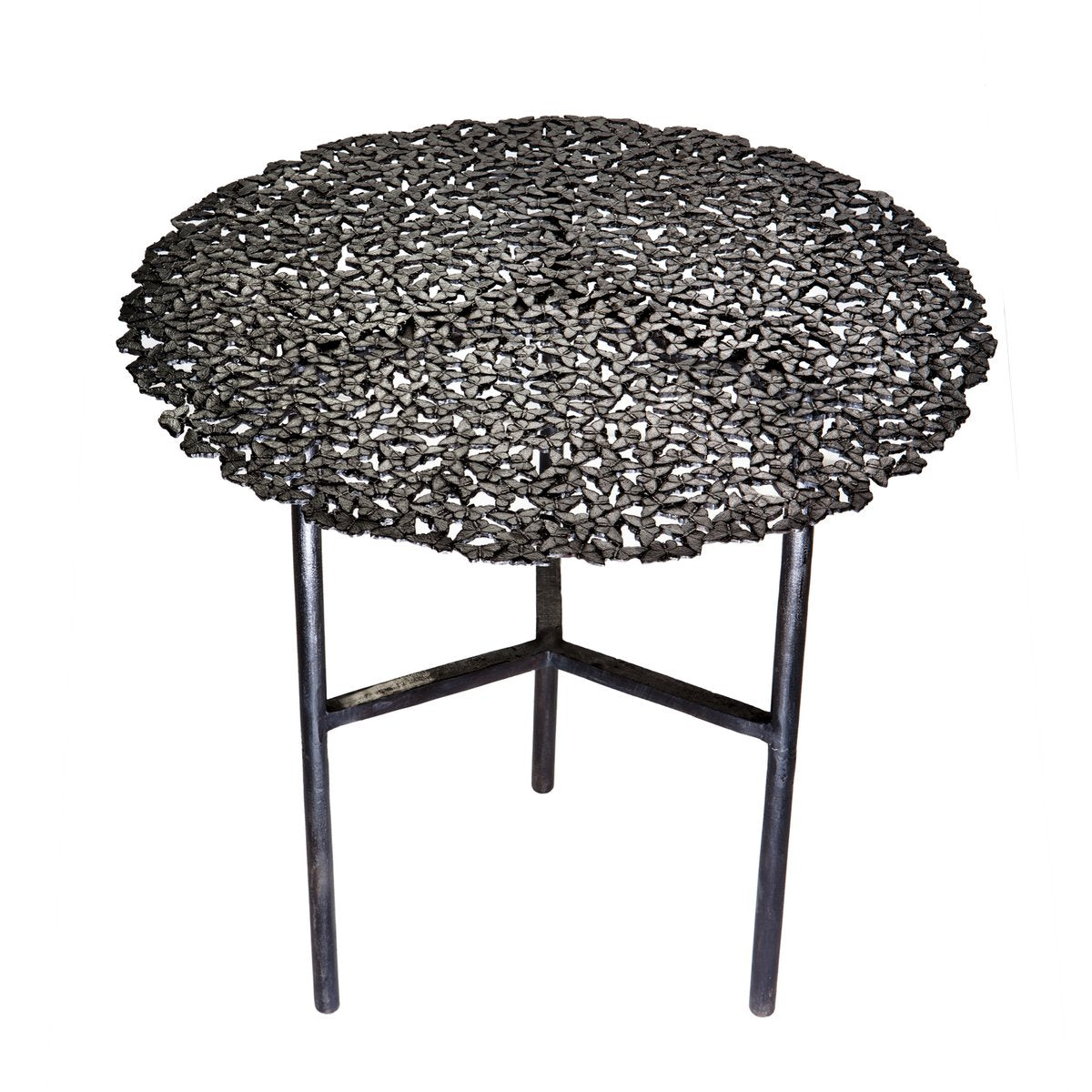 Jean Cast Butterfly Indoor or Outdoor Side Table in Blackened Brass by Fred & Juul