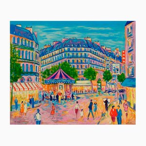 Jean Claude Picot, Paris: Manège le soir, 1998, Screenprint-FMZ-1135643