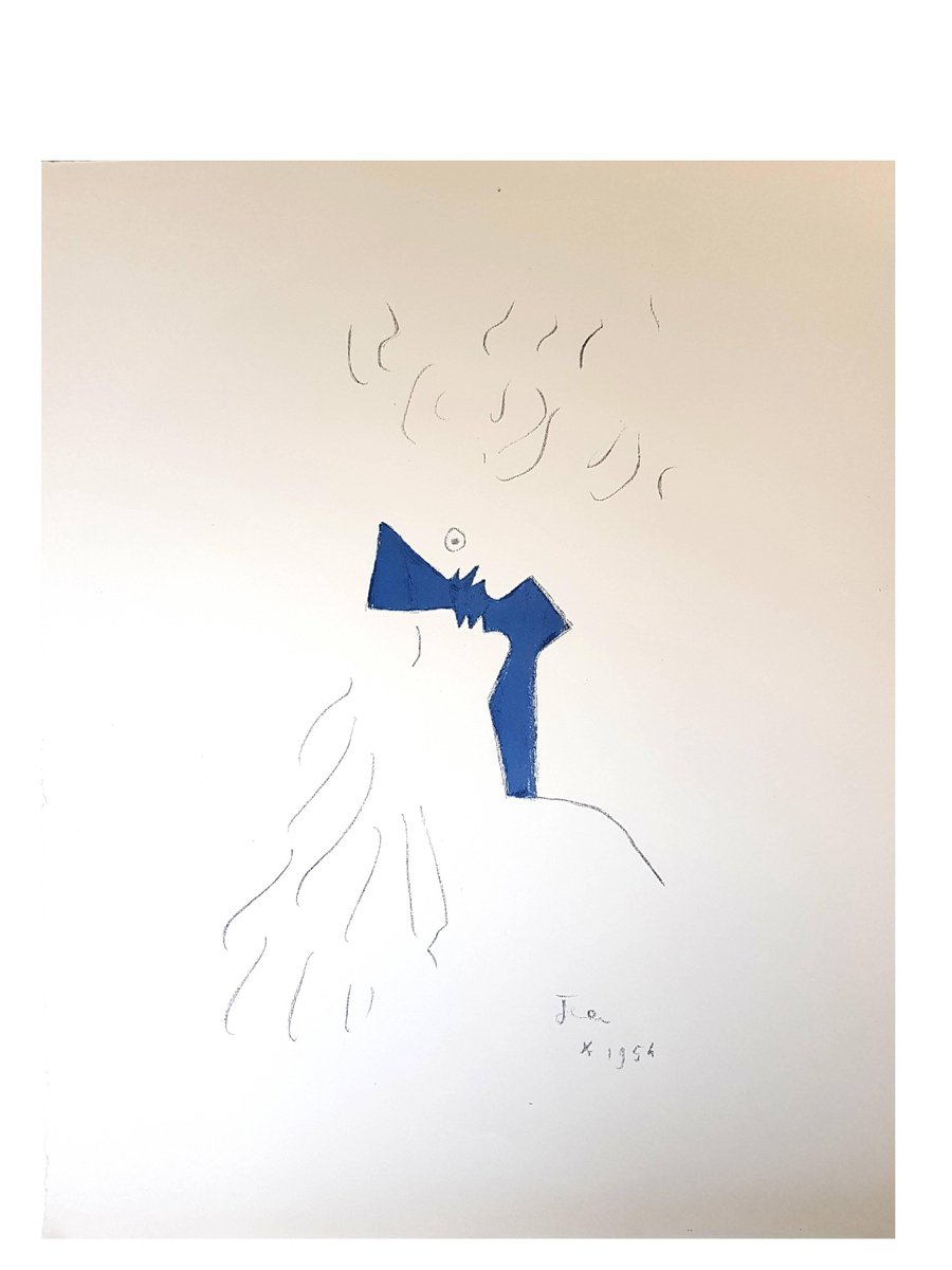 Jean Cocteau, Lovers, 1954, Original Lithograph