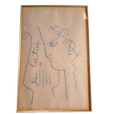 Jean Cocteau, Orpheus Profile, 20th Century, Drawing, Framed-TCS-1182895