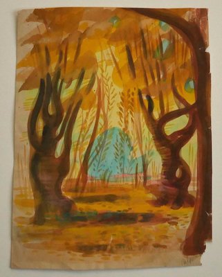 Jean Delpech, in the Wood, Mid-20th Century, Original Watercolor-ZCI-792617