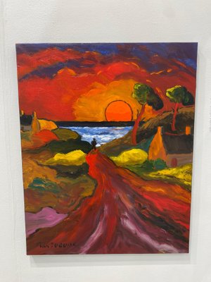 Jean Duquoc, Soir d’Octobre, Soleil Rouge, 2022, Acrylic on Canvas-CHG-2030981