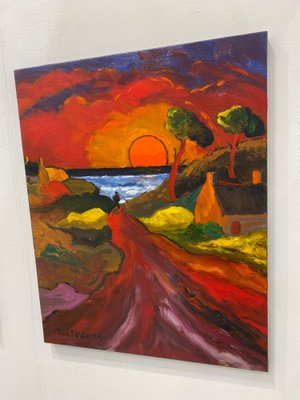 Jean Duquoc, Soir d’Octobre, Soleil Rouge, 2022, Acrylic on Canvas-CHG-2030981