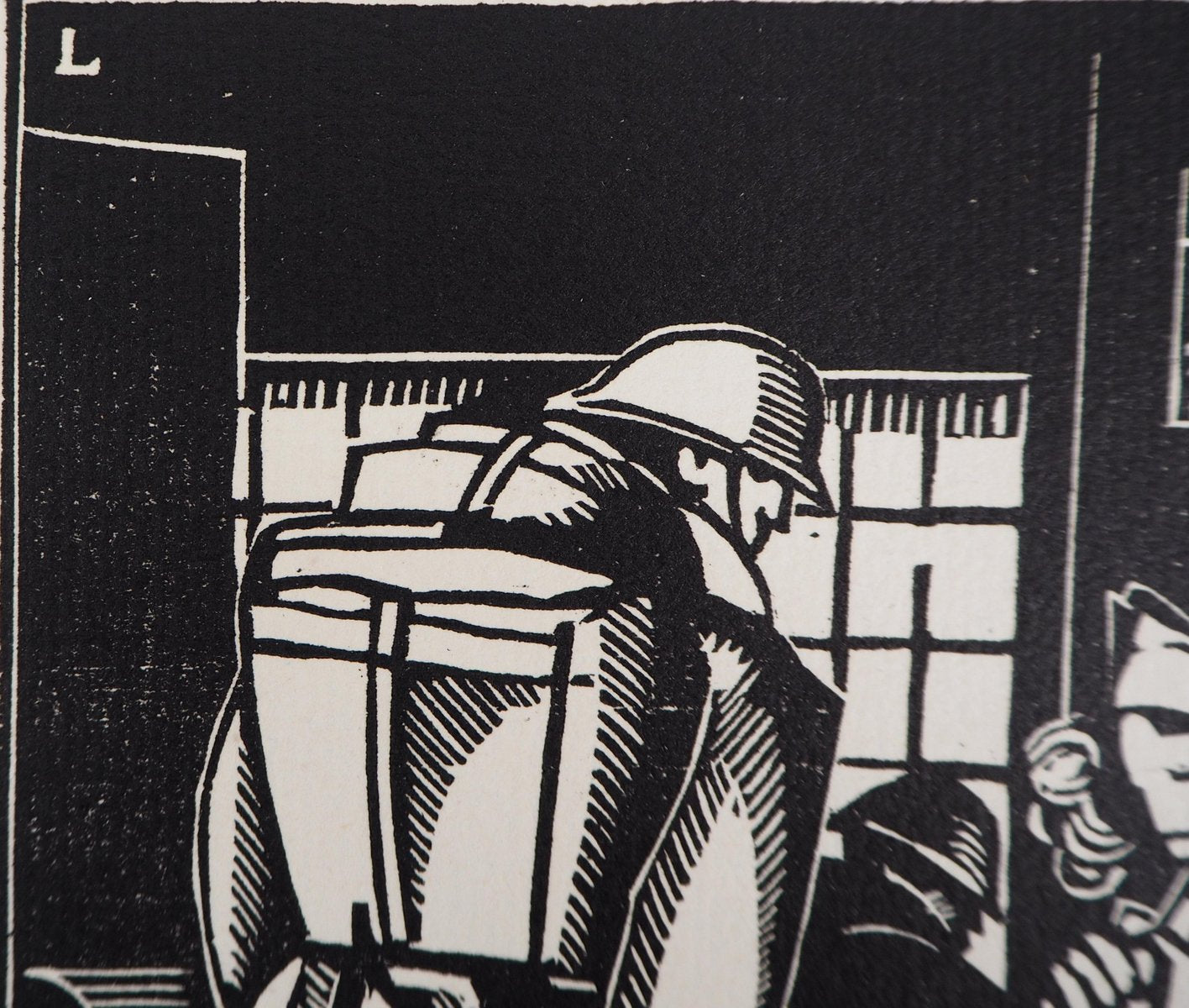 Jean-Emile Laboureur, The Soldiers at the Station, Woodcut