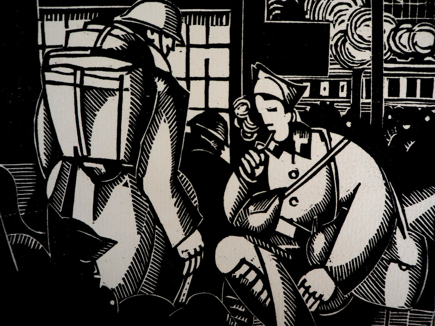 Jean-Emile Laboureur, The Soldiers at the Station, Woodcut