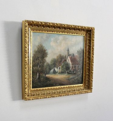 Jean Emile Vallet, Countryside Village, 19th-Century, Oil on Canvas, Framed-RVK-1085054