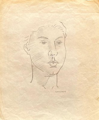 Jean-Francis Laglenne, Portrait, Original Pencil Drawing, 1950s-ZCI-956954