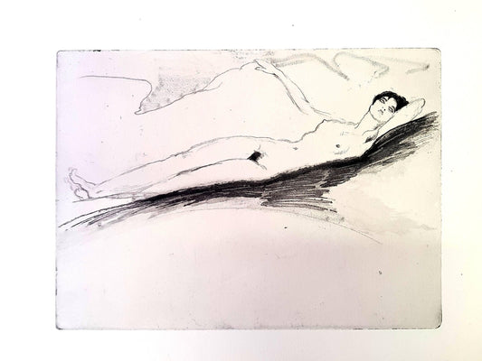 Jean Gabriel Domergue - Lying Naked - Original Etching 1924