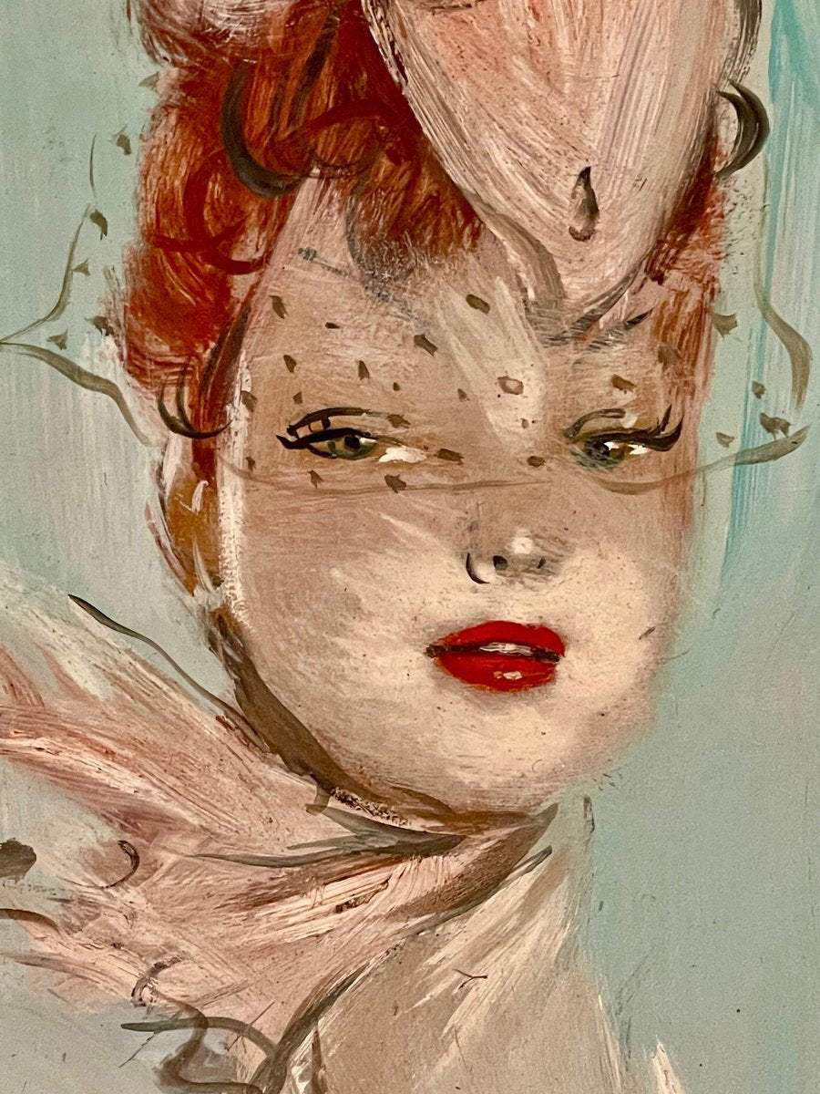 Jean-Gabriel Domergue, Portrait of Patricia, Oil on Board