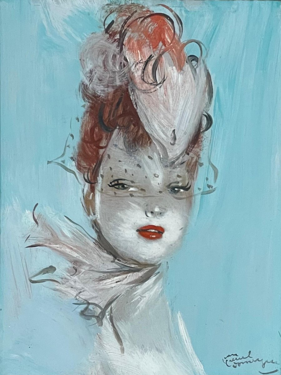 Jean-Gabriel Domergue, Portrait of Patricia, Oil on Board