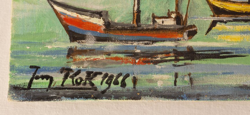 Jean Kok, Brittany Port, 1966, Oil on Canvas-RIU-1394180