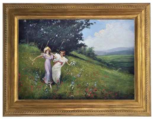 Jean Louis Richard, In the Garden, 2002, Oil on Canvas, Framed-YUW-1317063