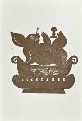 Jean Lurçat, The Rabbit in Vase, Lithograph, Mid-20th Century