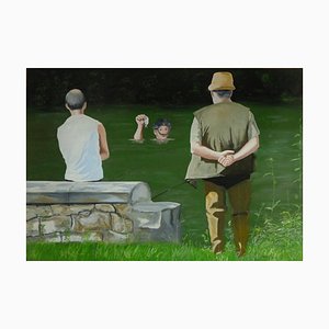 Jean-Marc Teillon, Selfie No.3, Fishing, 2015-22, Oil on Canvas-CHG-1175866