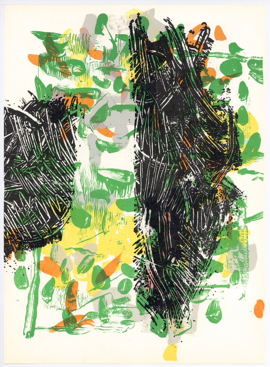 Jean-Paul Riopelle, Abstraction in Green, Original Lithograph, 1968