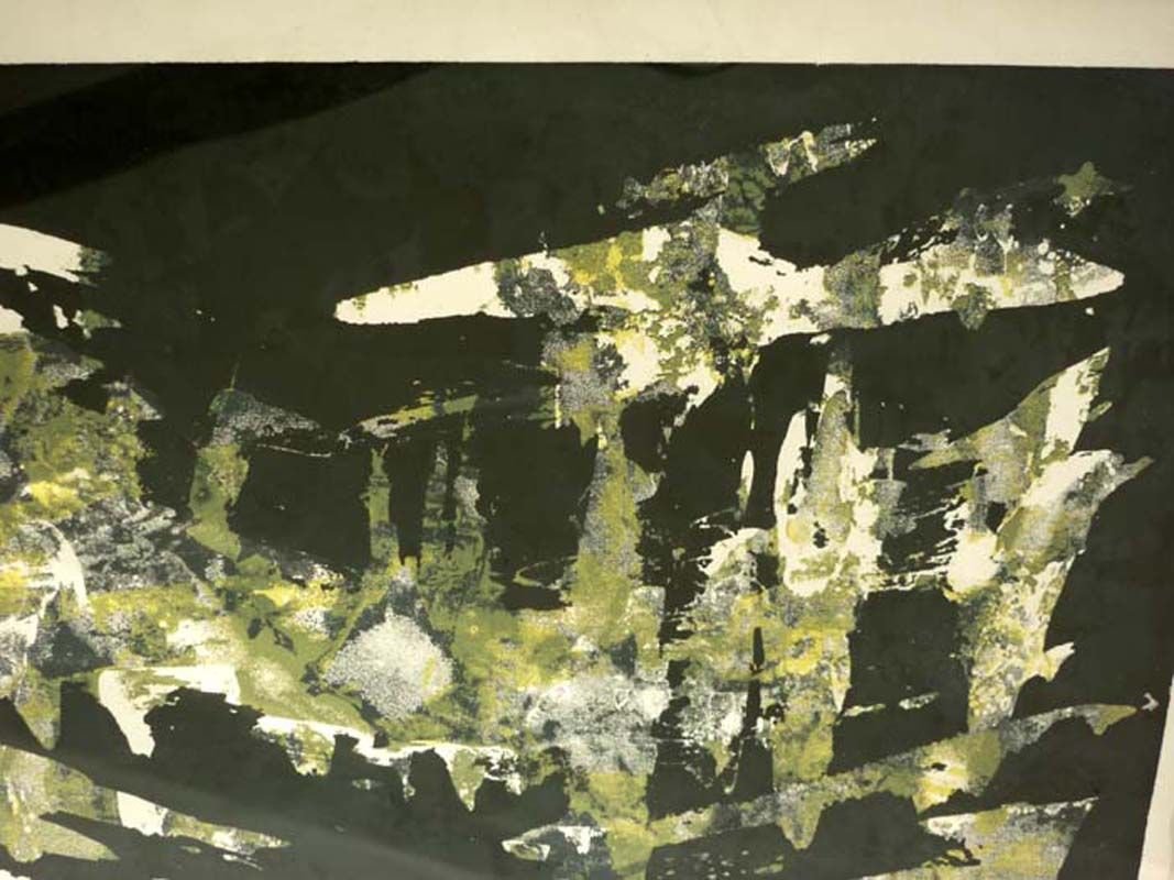 Jean Thayan, Screen Printing, Abstract Art, 1950s, Mid-Century Modern