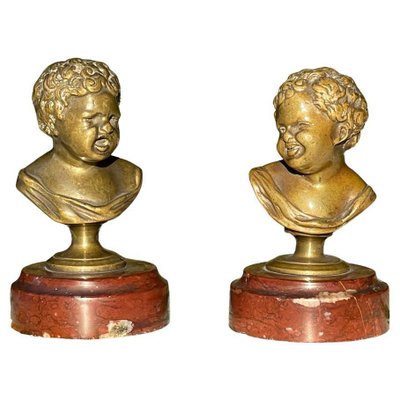 Jean Who Laughs, Jean Who Cries in the style of Houdon, Set of 2-NEV-2022437