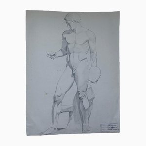 Jean Zannier, Nude from Antique School of Architecture, Nantes, 1950s, Drawing-QKG-2034413