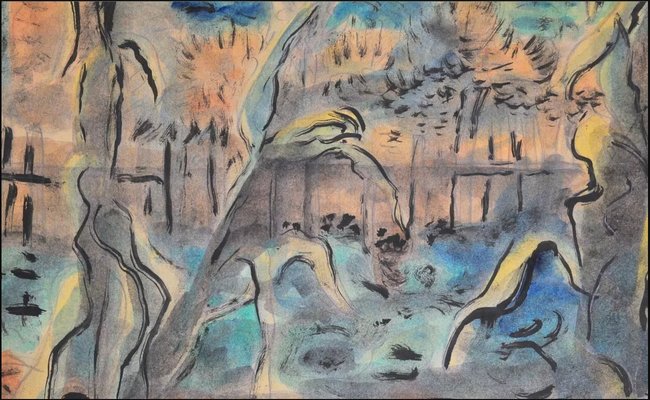 Jenő Gadányi, Landscape, 1950s, Artwork on Paper-QOR-2023585